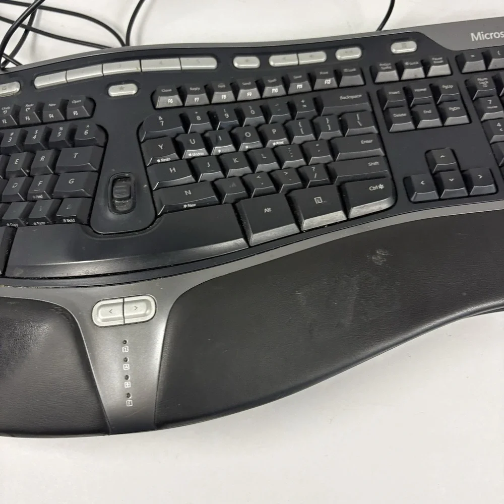 Microsoft Natural Ergonomic Keyboard 4000 V1.0 USB KU-0462 +Riser Tested Working